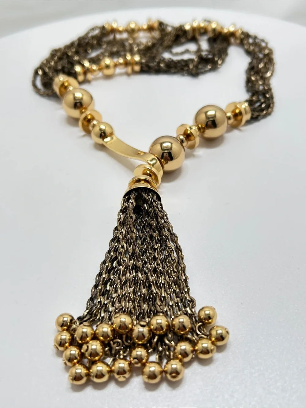 Stella & Dot, Bianca, Long Gold Tassel Necklace, Retired